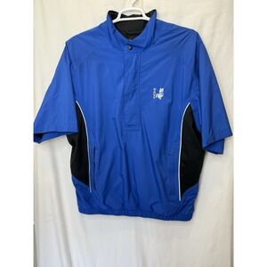 FJ‎ Footjoy Dryjoys 1/4 Zip Golf Jacket ShortSleeves Size XL Blue Navy Rams